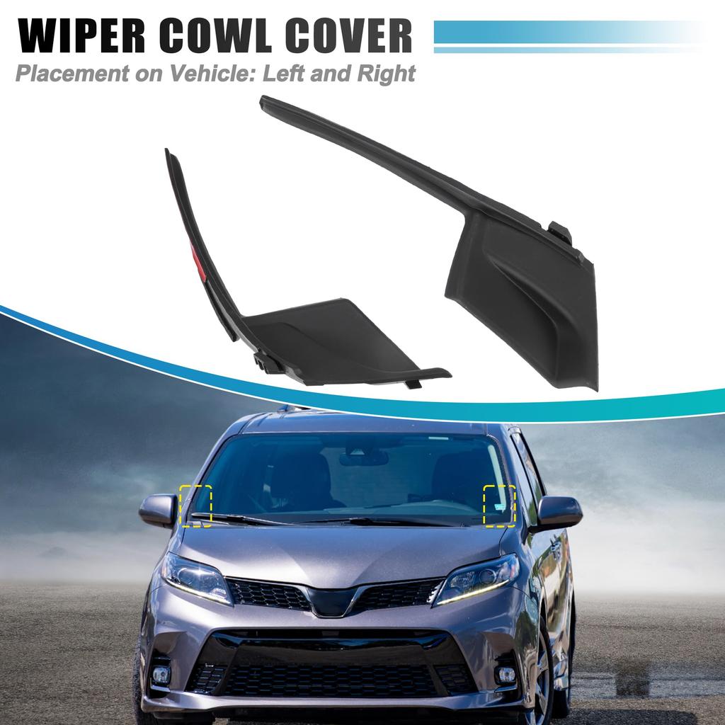 X AUTOHAUX Compatible with Toyota Sienna 1 Pair of Front Window Wiper Cowl Cover Trim Panels Numbers Left and Right 2011-2020, (Part