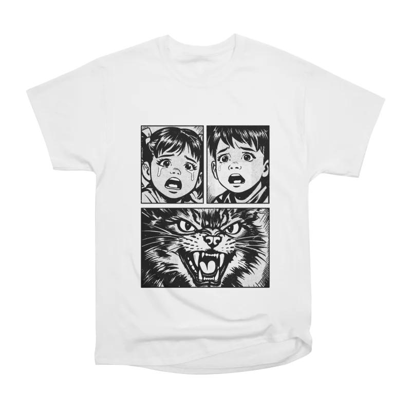 

Men Casual Shirts Short Sleeves THE LAST MEOW White Tees Oversized T-shirts XXXL білий