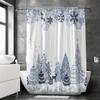 4Pcs Luxury  Christmas Snowscape Shower Curtain Sets for Bathroom Non-Slip Bathroom Rugs Lid Toilet Cover Bath Mat