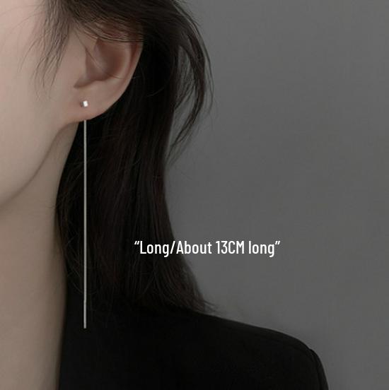 

Sterling Silver Long Earrings for Women, 2022 New Style, Slimming Design for Round Faces