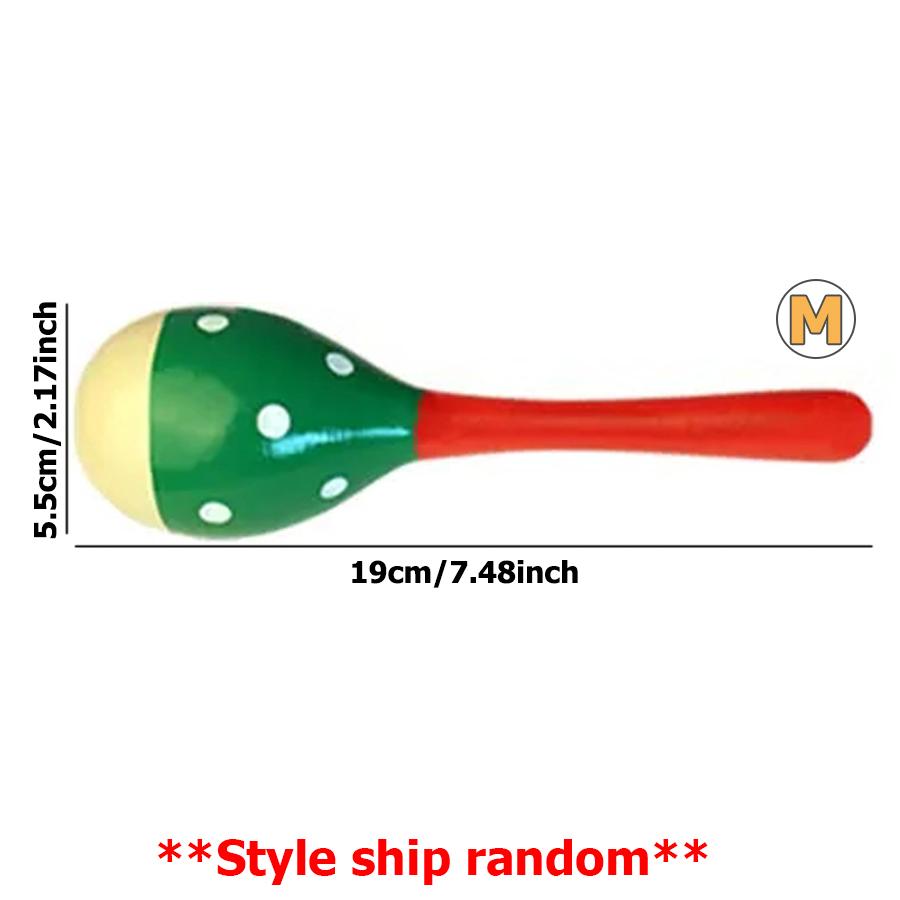 11/19cm Wooden Maraca Sounding Sand Hammer Classical Orff Musical Instrument Toys Ensemble Background Sound Producing Instrument