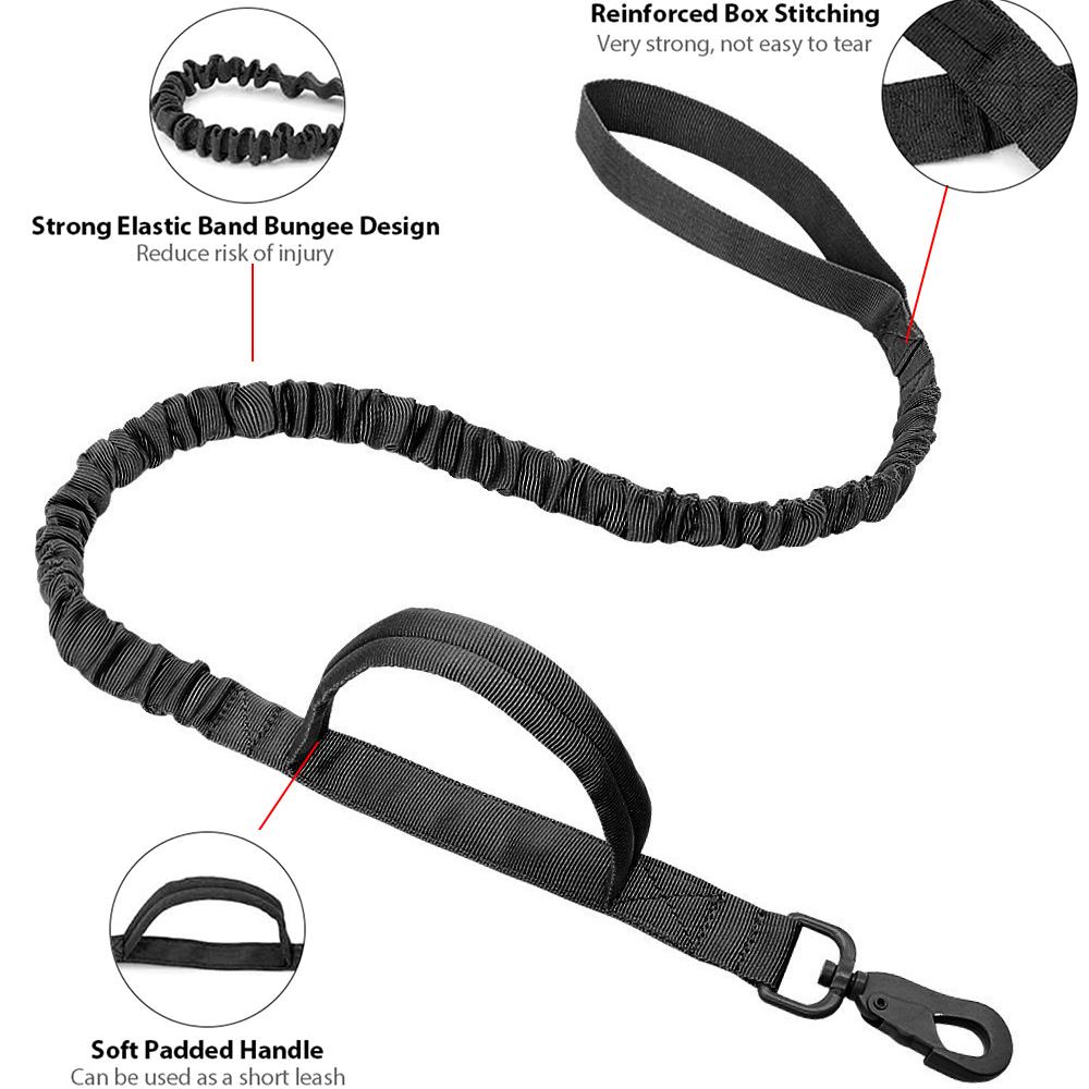 Neues Taktisches Hundehalsband & Leinen-Set mit Kontrollgriff und Metallschnalle (Schwarz)