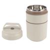 Stainless Steel Insulated Food Jar Double Layer 620ml Capacity Leak Proof Lid Insulated Food Container Wide Mouth Beige
