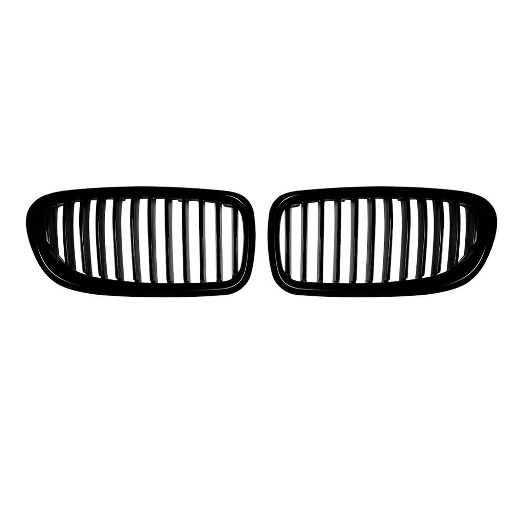 2PCS Car Front Bumper Hood Grilles Single And Double Line Style Upper Racing Grills Accessory For BMW 5 Series F10 F11 2011-2017