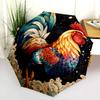 Tiger and Rooster  pattern, automatic folding umbrella, portable and foldable design, 8 ribs, a Christmas or birthday gift.