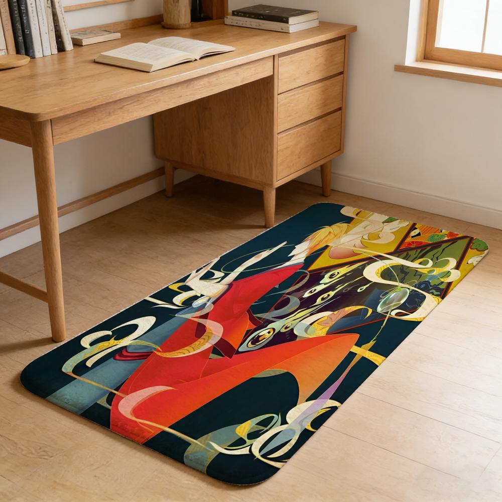 Anime T-The Morose Mononokean Floor Mat Flannel Door Mat Non-Slip Absorbent Washable Indoor Home Rug