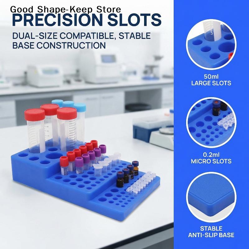 Sturdy Lab Tube Rack Fits 0.2–50ml Centrifuge Tubes Multipurpose Sample Holder for Scientific and Educational Settings