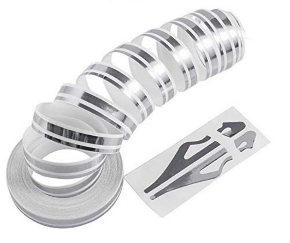 12mm Pinstripe Pinstripe Tape Decal Vinyl Car Sticker Steamline White серебряный