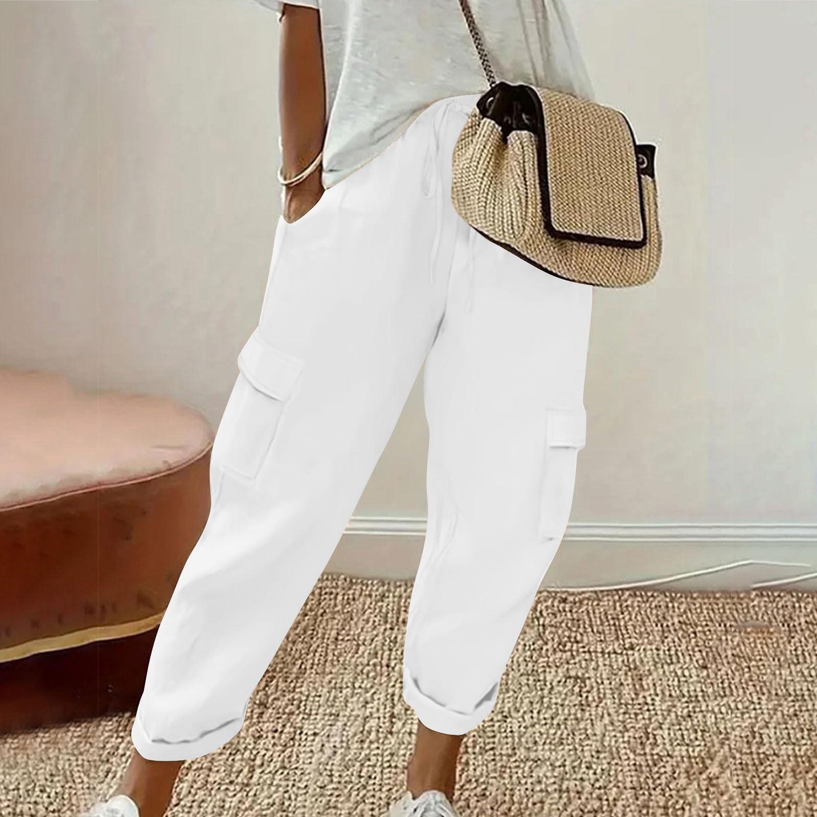 

Women s Fashion Solid Color Casual Pants L чорний
