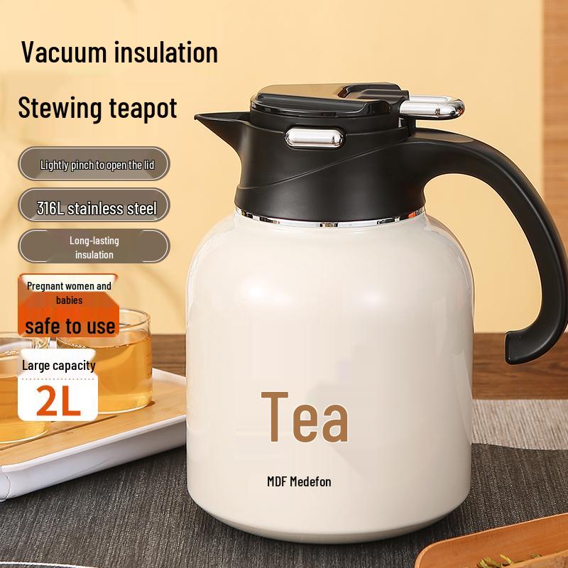 Large Capacity Stainless Steel Thermos Kettle: Stew Pot & Tea Pot for Hot Water
