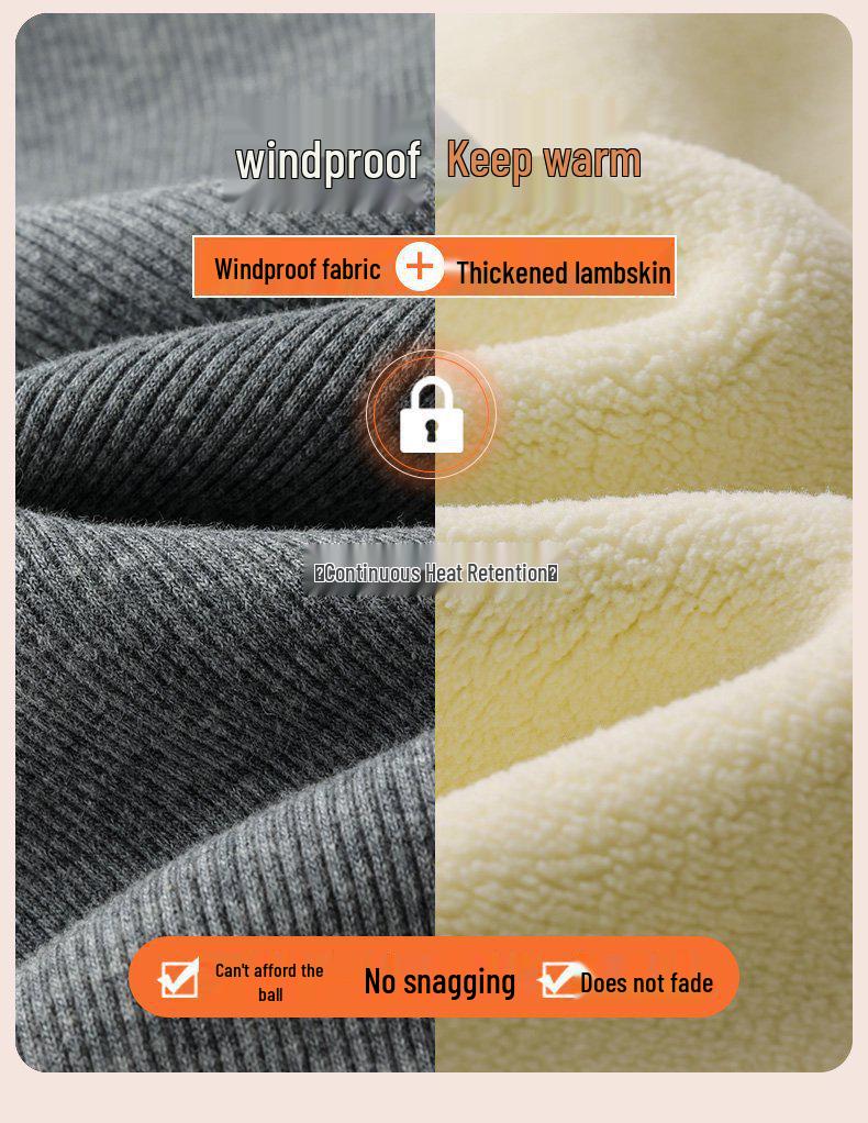 Women's Extra Thick High Waist Lambswool Leggings - Autumn/Winter Slim Fit, Plus Size, Velvet-Lined, Cotton.