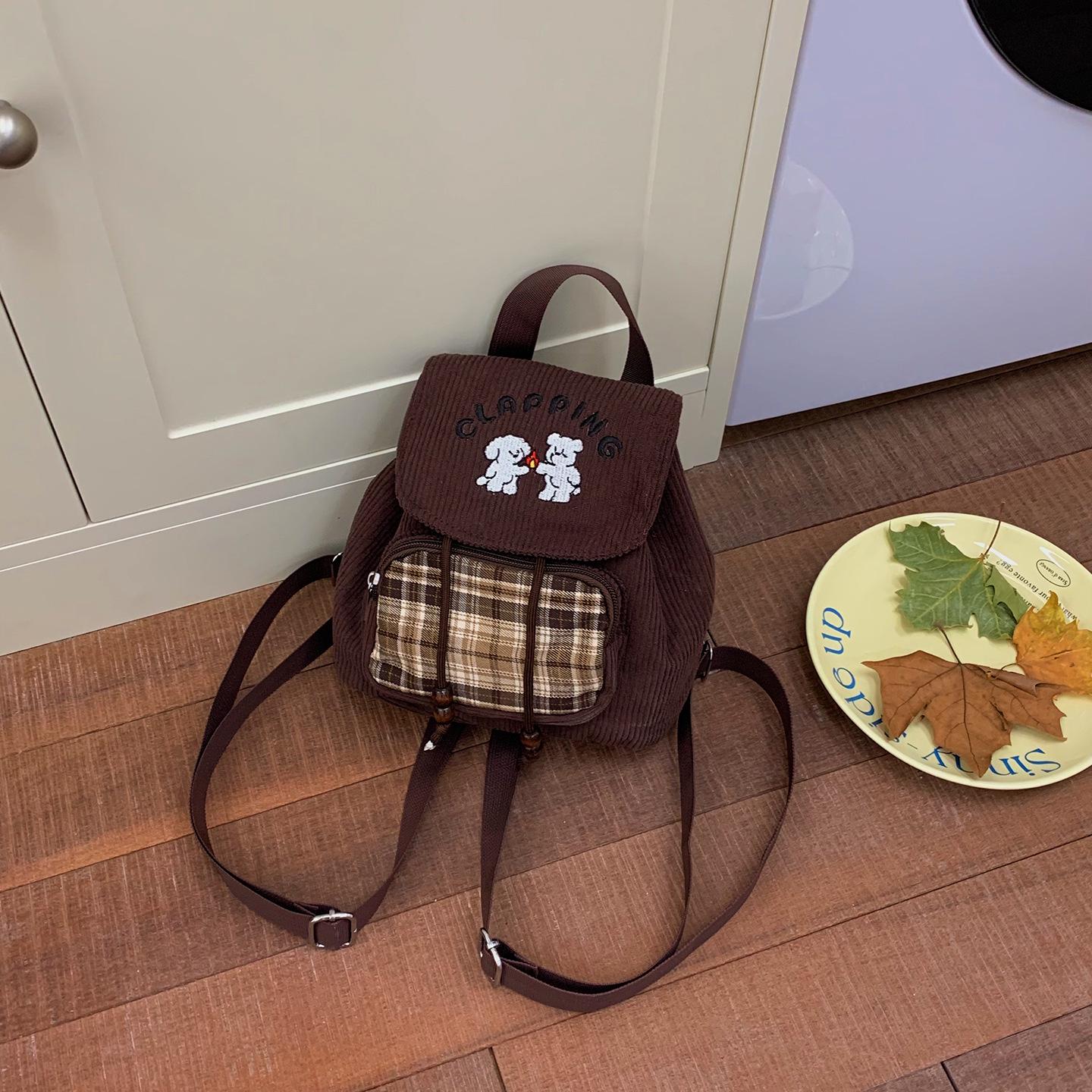 

Вельветовый рюкзак для щенка в корейском стиле – Женская новая сумка-ведро большой вместимости 2025 года