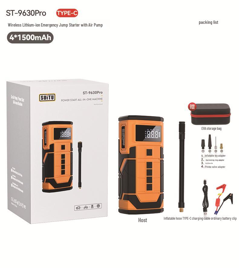 12V Compact Car Jump Starter with SOS Light Power Bank
