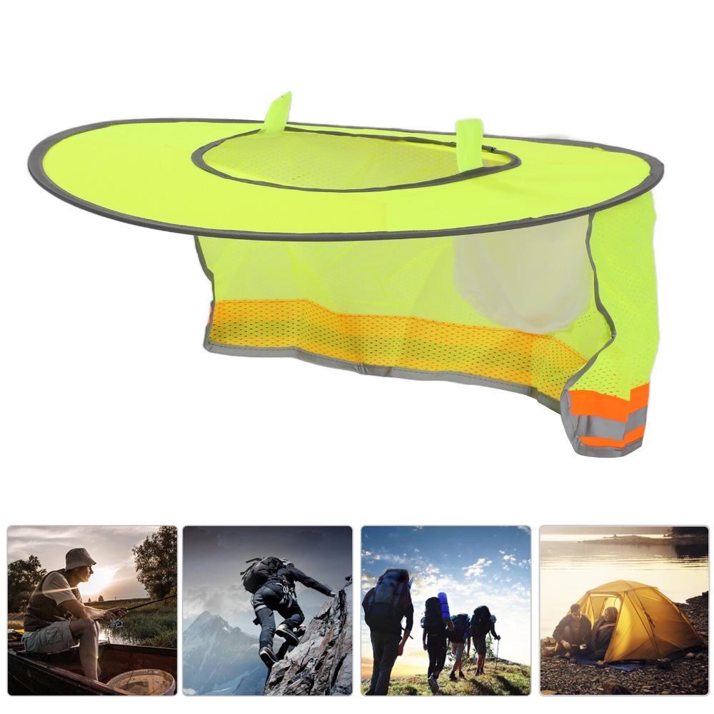 3PCS with Reflective Stripe Hard Hat Sun Shield With Breathable Mesh Full Brim Mesh Hat for Cycling