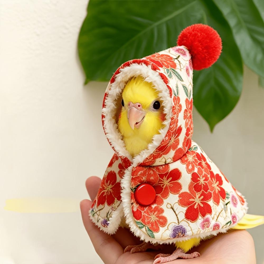 Warm Cockatiel Outing Coat Breathable Parrot Cape Cloak Winter Parrot Cloak Tiger Skin Parrot