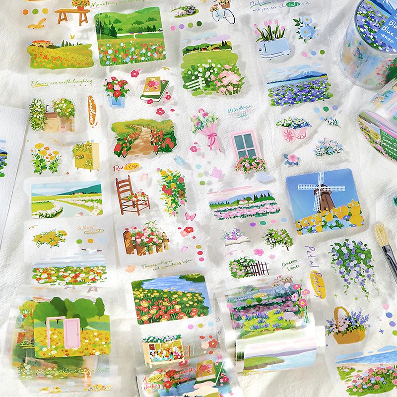 5cm×300cm Tape Only the Flowers Know Series Artistic Floral Landscape Hand Account DIY Materials