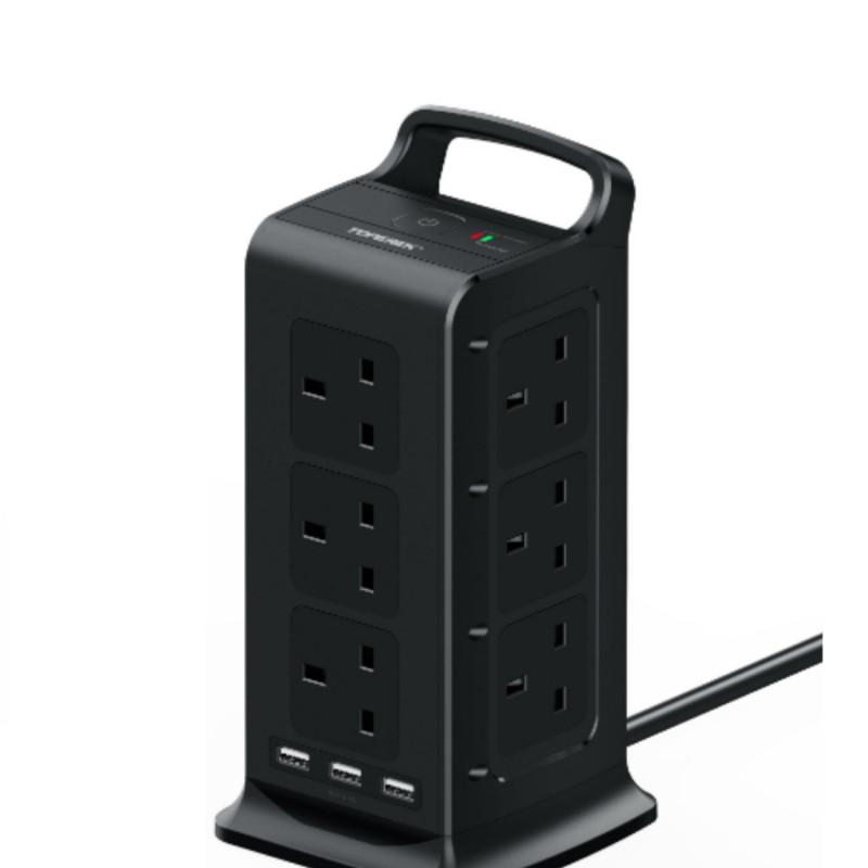 Multi Purpose USB Vertical Tower Shaped Socket High Power Multi Hole Socket Household Office Power Strip