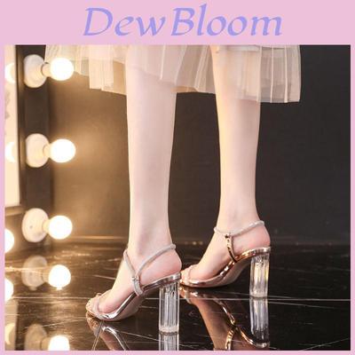 Fashion Crystal High Heels For Women With Transparent French Strappy Design For Summer Wear