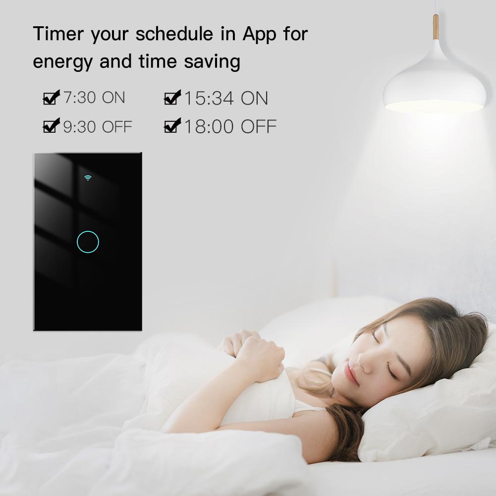 Tuya Moes Glass WiFi Wall Touch Smart Light Switch 1/2/3/4 Gang RF Wireless  Muilti-Control Compatible with AlexaGoogle Home