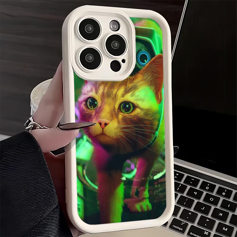 Handyhülle für iPhone 17 Air 16E 15 16 Pro Max Streunerkatze Spiel B-12 Hülle 14 Plus 13 12 Mini Weiche Schale Silikon Fundas