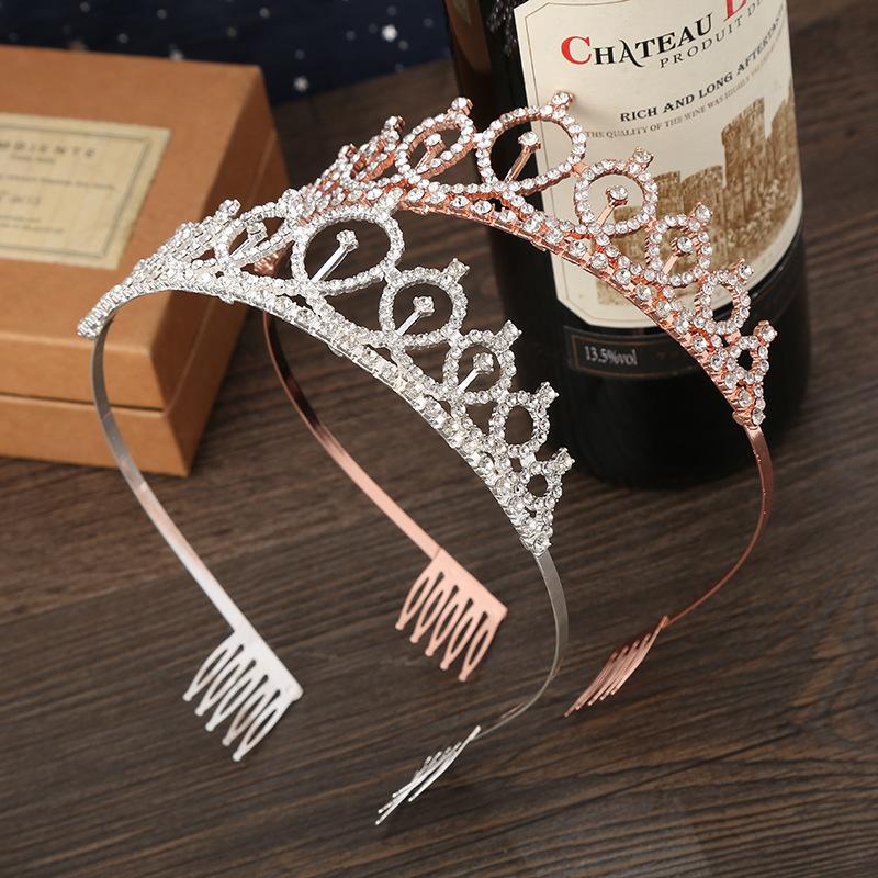 Crown Hair Accessories Children's Silver Hairband Korean Children's Headband Birthday Rhinestone Crown Headwear