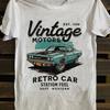 Mens Retro 80s Car Pattern Tshirt 100 Cotton Soft Breathable Short Sleeve Round Neck Casual Summer Top Classic Round Neck