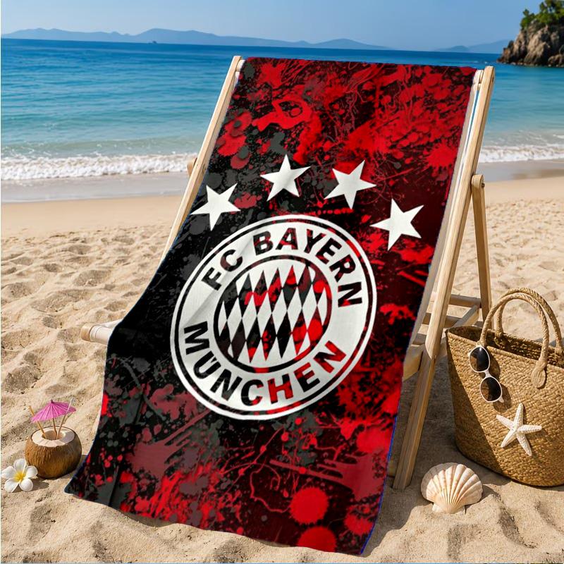 München Fußballverein Bedrucktes Mikrofaser-Strandtuch, Weich und Saugfähig, Schnelltrocknend, Ideal für Sommerreisen, Strand-Essential, Schwimmbad