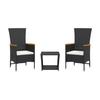 VidaXL 3-Piece Garden Dining Set with Cushions, Patio Table, Patio Furniture, Outdoor Furniture, Black 3277542