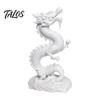 White Dragon Statue 3D Printed Chinese Figurine, Collectible Statue, PLA Figure Sculpture Feng Shui Decoration for Home Office