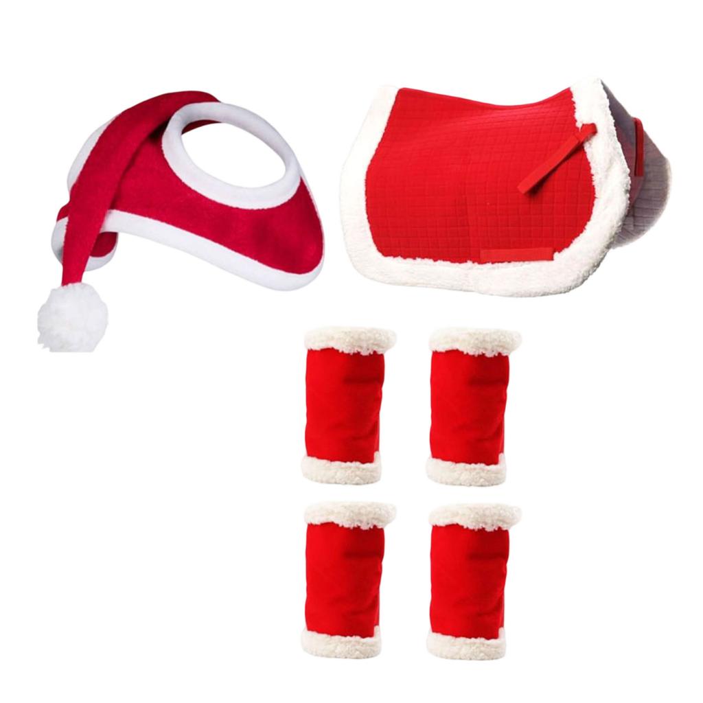Christmas Suit Pet Horse Leg Guard Horse Hat Saddle Standing Wrap Horse Legs Loose And Comfortable, Suitable For