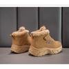 Kids Girls Winter Thickened Fleece Warm Velcro Sports Sneakers