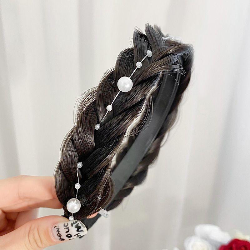 Stylish Anti Slip Fishbone Braid Wig 1Piece Headband Women's Fashion Hairband Hair Accessories Suitable For Dress
