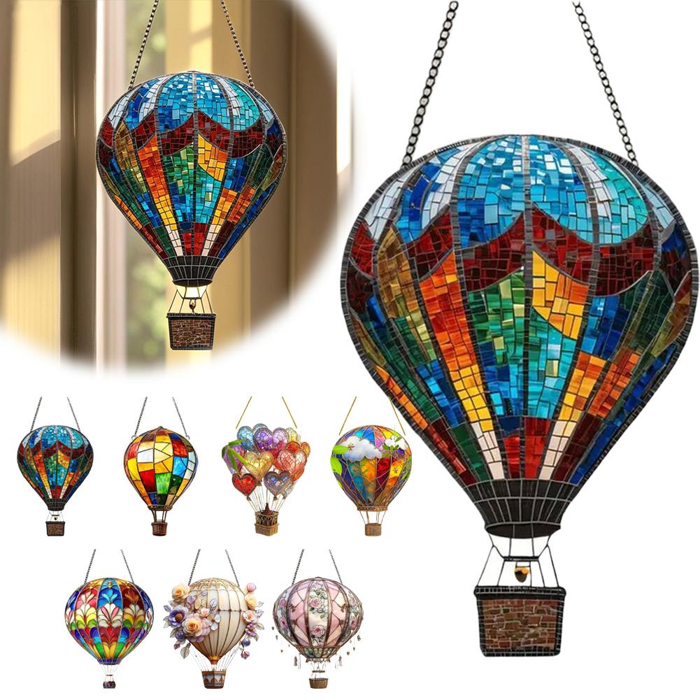 Air Balloon Pendant Sun Catcher Colored Acrylic Wall For Indoor Decor Hanging Window Art Orname K5V2