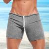 2026 Knee Length Pants Men Summer Drawstring Shorts Slim Fit Above Knee Length Solid Color Beach Sport Casual Shorts