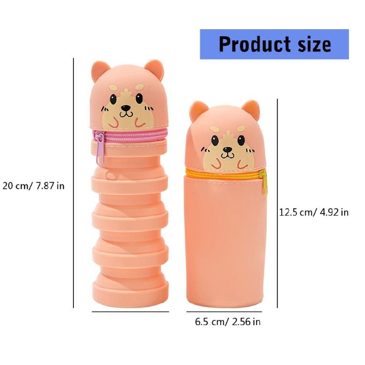 2 Pezzi Astuccio per Matite Cartoon Astuccio Telescopico con Cerniera Custodie in Silicone per Penne Astuccio per Matite Borsa per Cancelleria per Studente