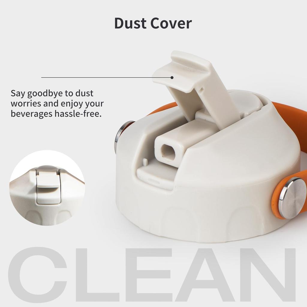 Blackube Straw Water Bottle, 1000ml, Double-Walled Vacuum-Insulated Sports Bottle, Large Capacity, Stainless Steel Thermos, Ideal for Girls and Boys,