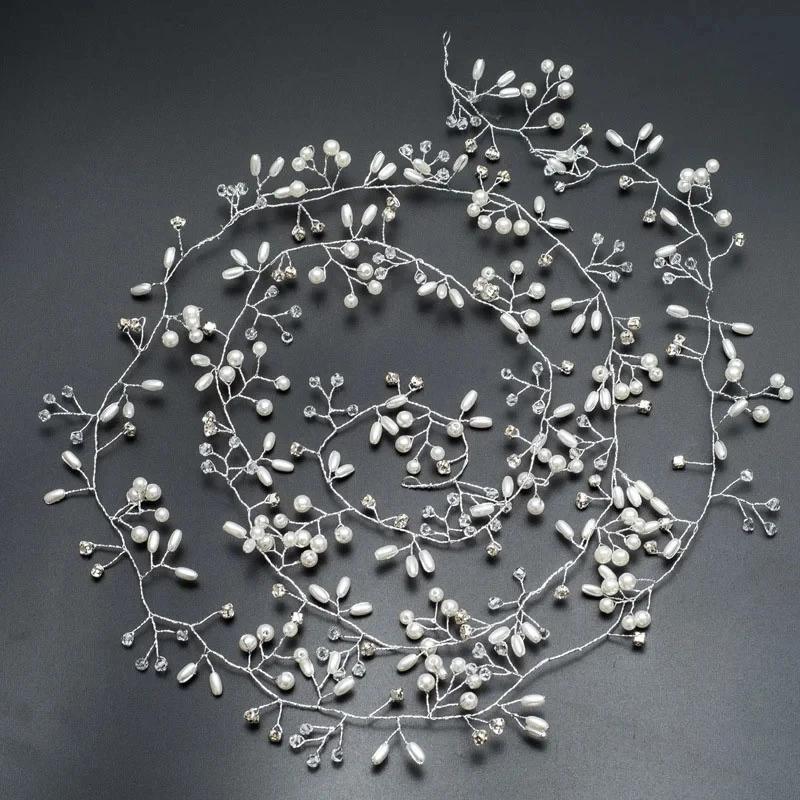 Elegant Wedding Fashion Headdress for Bride Handmade Floral Pearl Hair Accessories Hairpin Crystal Ornaments Creative Gifts