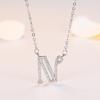Personalized Initial Pendant Necklace Copper Plated White Gold Letter Charm Women Fashion OL Style