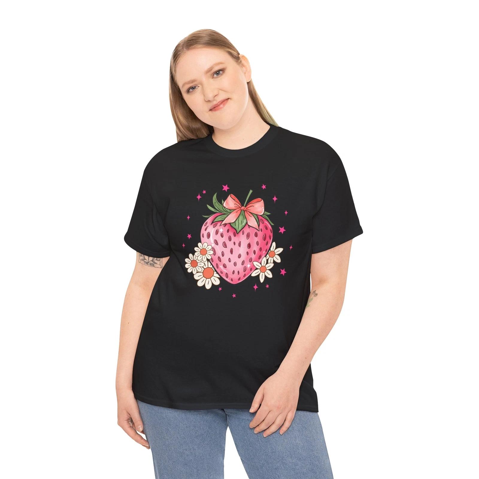 

Strawberry Flower Floral Shirt - Dark Flower Tee for Alternative Fashion Lovers M