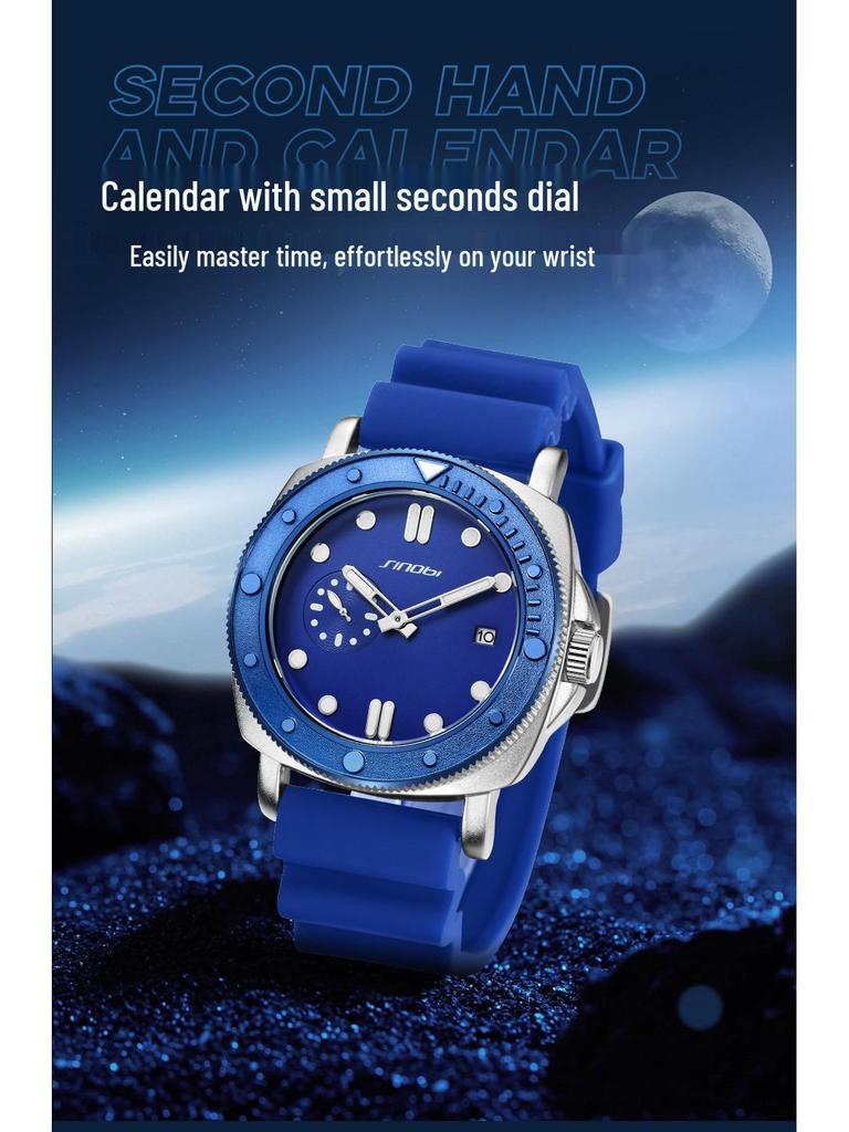 Sinobi Men's Waterproof Quartz Watch with Luminous Silicone Strap - Fashion Sports & Business Wristwatch