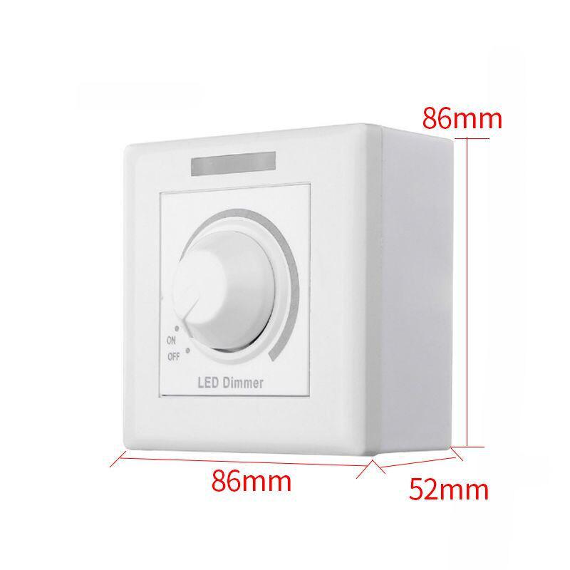 Flicker-Free LED Dimmer Switch: 12V/24V, 30A, Single Color, Knob Control for Low Voltage Light Strips