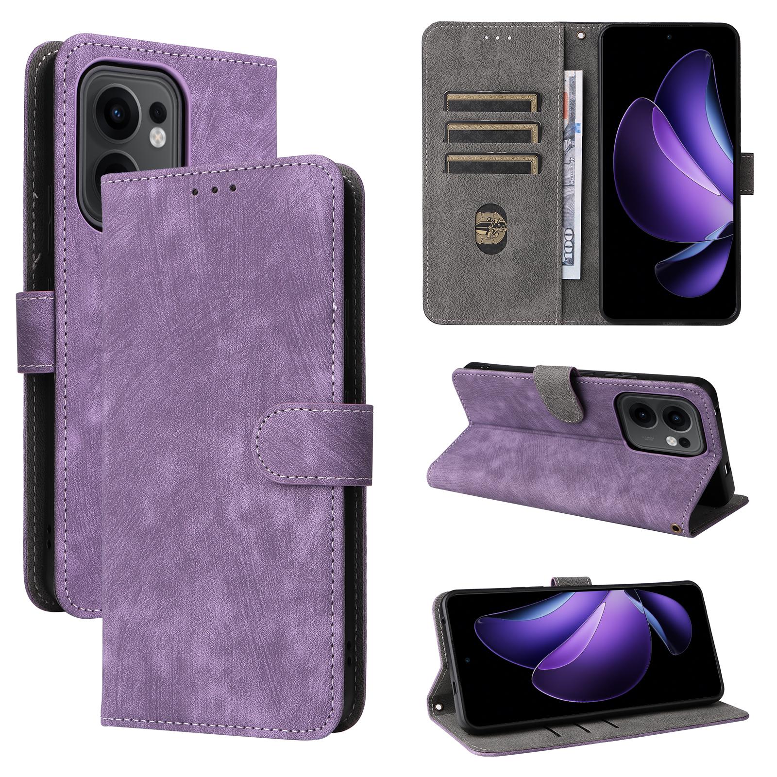 

Чехлы-книжки для OPPO Reno13 F / Reno 13F Чехол для телефона из ПУ, полная защита корпуса, ударопрочный, прочный ретро-чехол-книжка фиолетовый