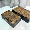 Złocony Wzór Pudełka na Biżuterię Aksamitna Skóra Słoik na Kosmetyki Stół Komodowy Biurko Dekoracja Domu Wykwintny Słoik do Przechowywania Biżuterii