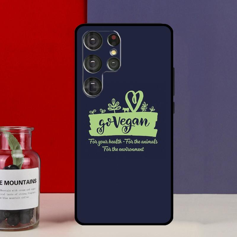GO VEGAN Funda Case For Samsung Galaxy S25 Ultra S9 S10 S20 S21 S22 Plus S23 Ultra S24 FE Phone Cover