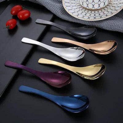Large Stainless Steel Spoon Children's Meal  Tableware Food  Deepening and Thickening  Polishing Process