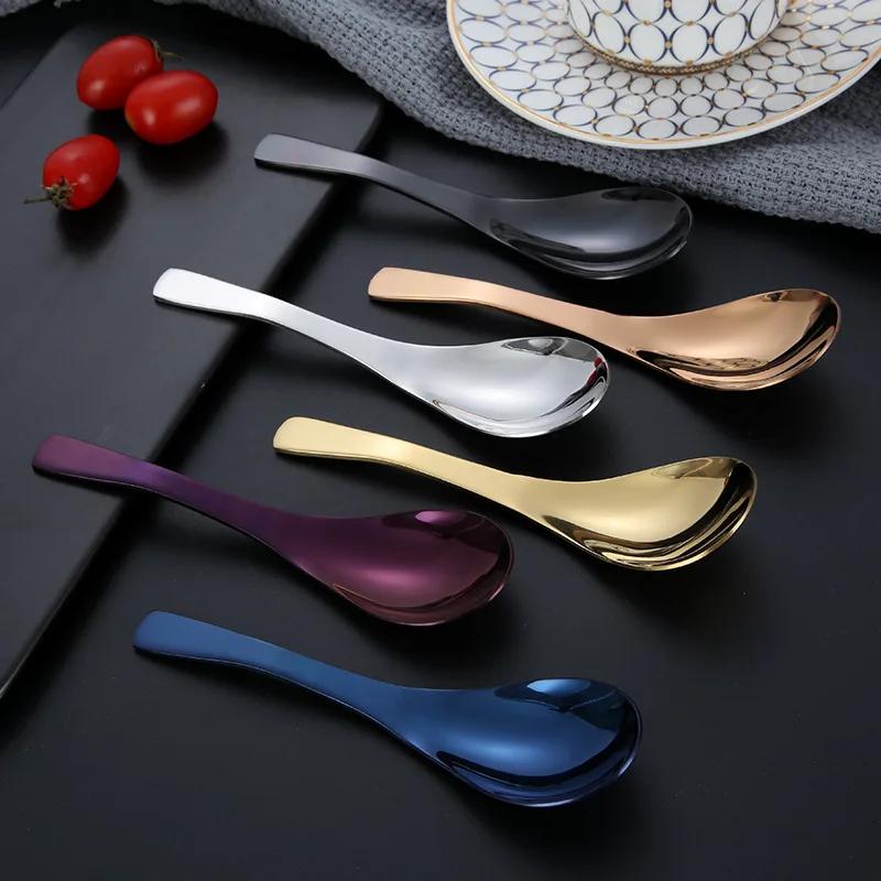 Large Stainless Steel Spoon Children's Meal Tableware Food Deepening and Thickening Polishing Process