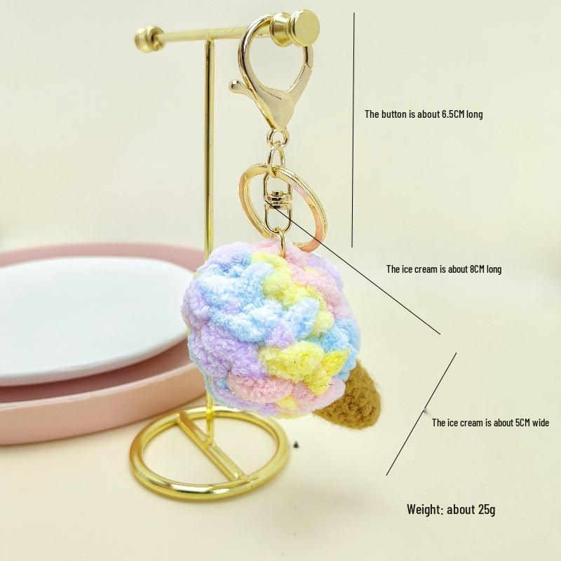 Cute Cartoon Ice Cream Keychain & Backpack Pendant - Fun Gift for Kids & Couples