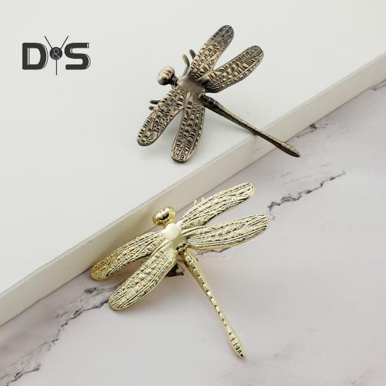 Zinklegering Dragonfly Skåphandtag Vintage Fågel Lådhandtag Garderob Toalettbord Skåpdörr Knopp Metall Draghandtag Kontor Hem Kök Dekoration
