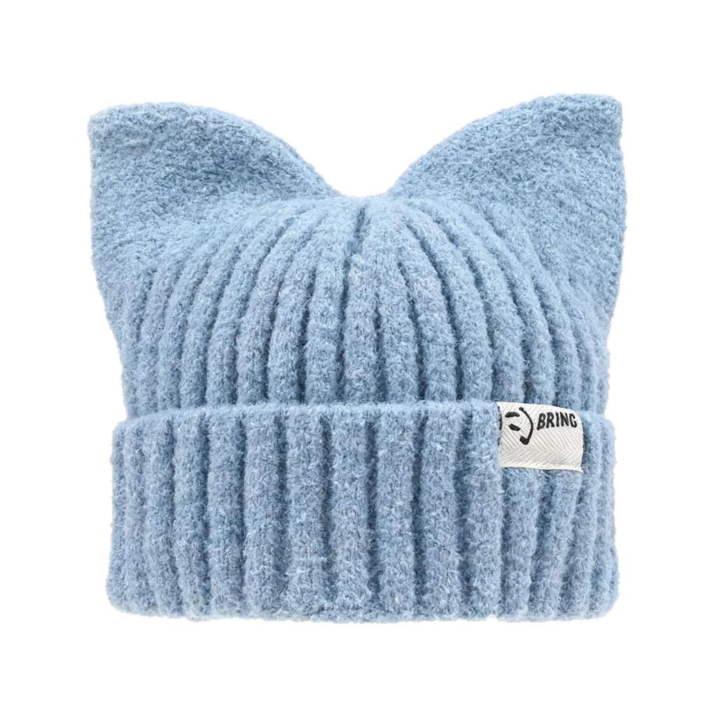 Berretto Invernale in Maglia con Orecchie da Gatto per Donna, Cappello Slouchy alla Moda Stile Coreano di Grandi Dimensioni, Caldo e Carino per il Freddo