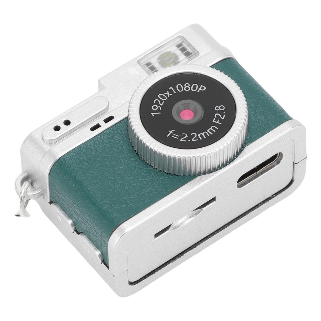 Small Retro Digital Camera 1080P FHD 0.96 Inch Color Screen Keychain Camera with Flash Light 4 Filters for Travel